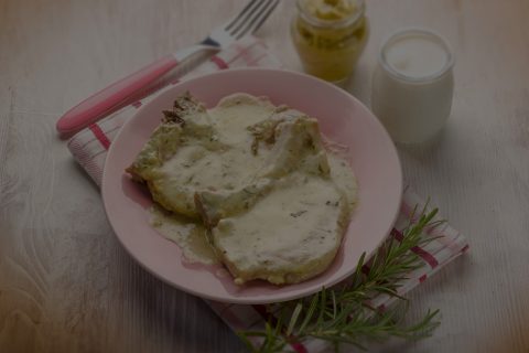 Baked arista with mustard sauce