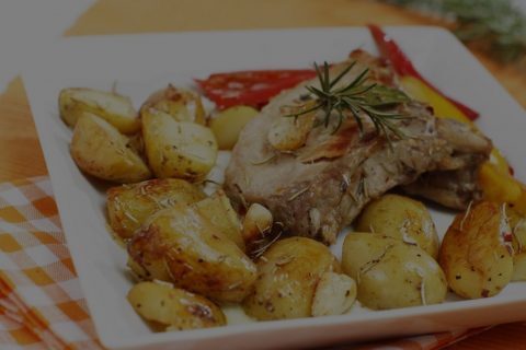 Baked pork steak