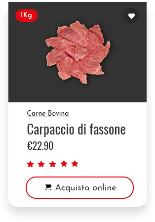 vendita carpaccio di fassona
